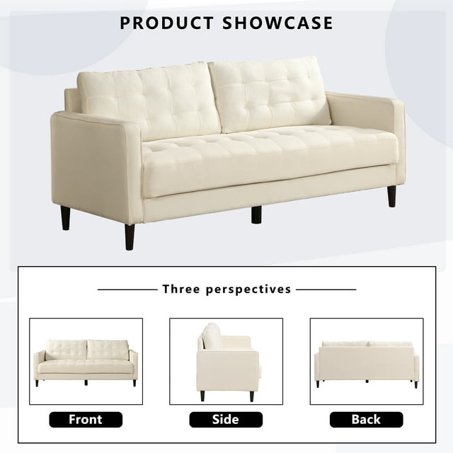 Muumblus 75 " Fabric Tufted Upholstered Sofa Couch