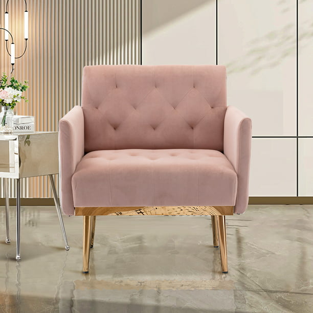 Deolme Modern Accent Chair, Upholstered Single Sofa Chair Sherpa Arm Chair for Living Room