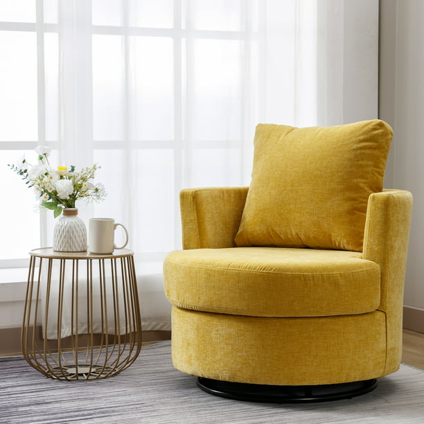 Muumblus Chenille Swivel Chair for Living Room
