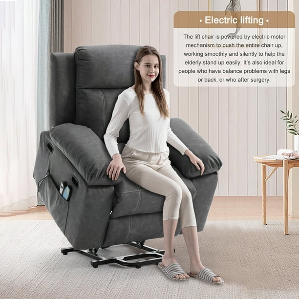 Muumblus Power Lift Recliner Chair Recliners for Elderly, Heat and Massage