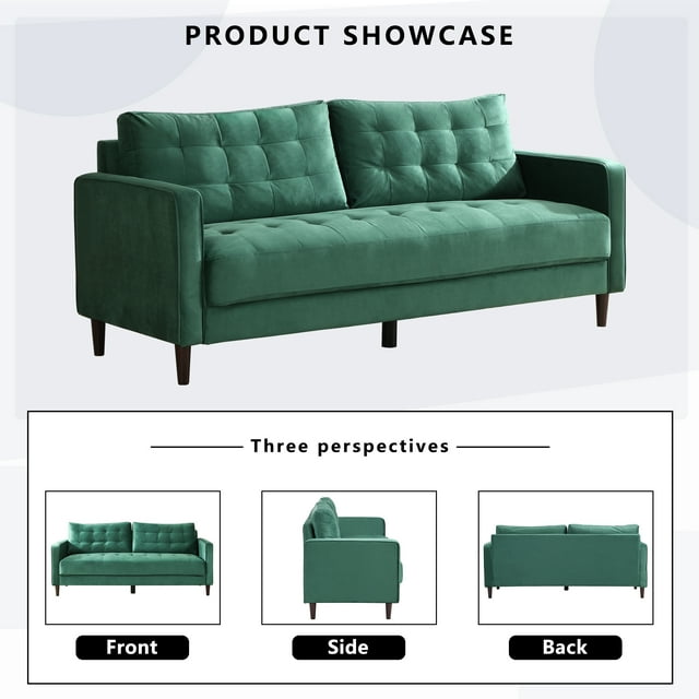 Muumblus 75 " Velvet Tufted Upholstered Sofa Couch