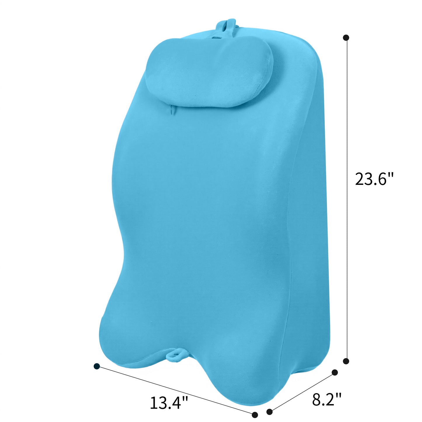 Muumblus Memory Foam Ergonomic Support Bed Pillow, Multi-Functional Wedge Pillow for Leg Elevation, Back & Lumbar Support, and Prone Reading with Removable Cover, Blue