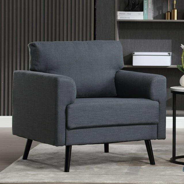 Muumblus 35.8" Oversized Accent Armchairs Set of 2, Modern Large Leisure Chair and A Half for Living Room, Beige Linen