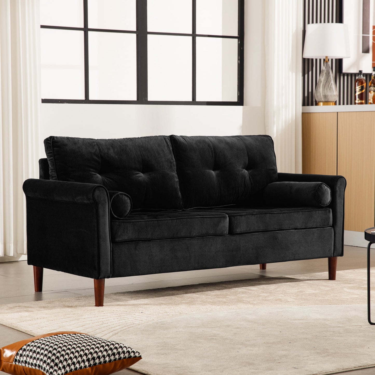 Muumblus 62" Modern Velvet Loveseat
