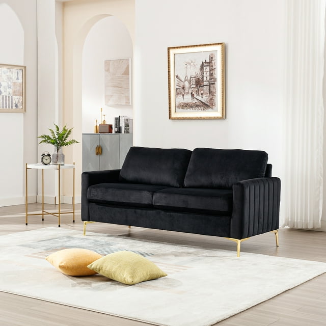 Muumblus Loveseat Sofa, 2 Seater Sofa for Small Space, Tufted Velvet Couch, Mid Century Modern Small Couches for Living Room, Bedroom