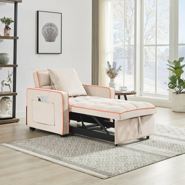 Muumblus Sleeper Sofa Chair Bed, 3-in-1 Convertible Sofa Chair