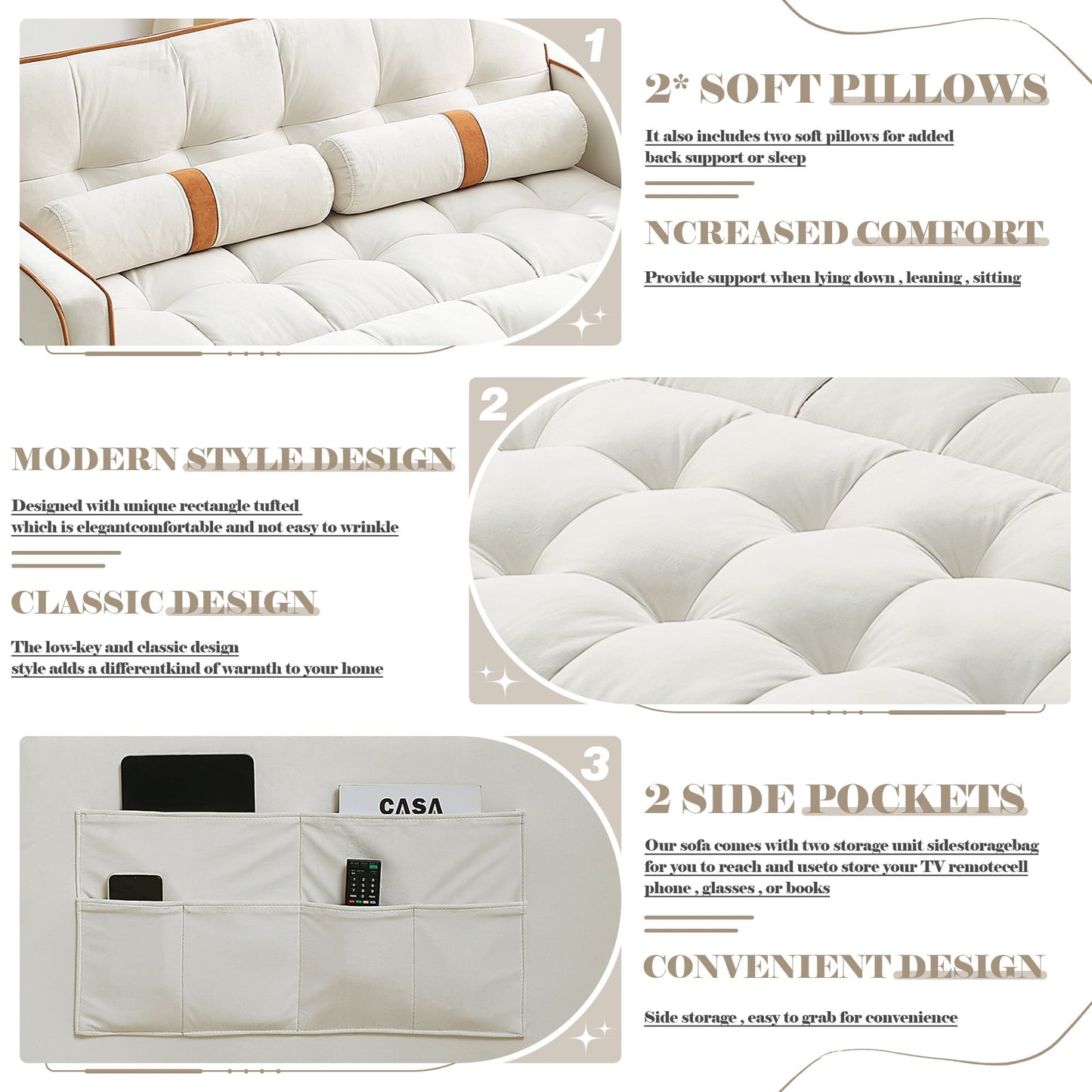 Muumblus 55" Pull Out Sofa Bed - Tufted Velvet Convertible Loveseat Sleeper Sofa Couch for Living Room