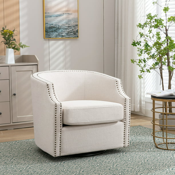 Muumblus Swivel Barrel Accent Chair, Comfy Glider Rocker for Living Room & Nursery, Modern Barrel Accent Chair Armchair Sofa Chair