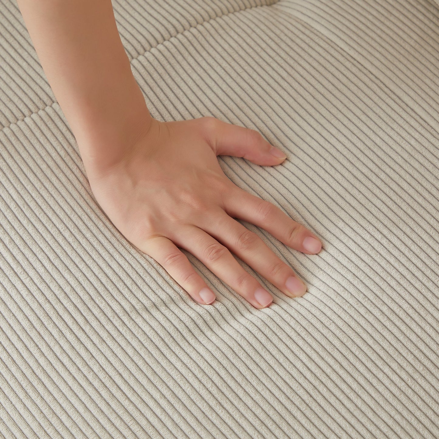 Muumblus 113" L-Shaped Modular Sectional Sofa, Oversized Corduroy Cloud Couch for Living Room, Beige