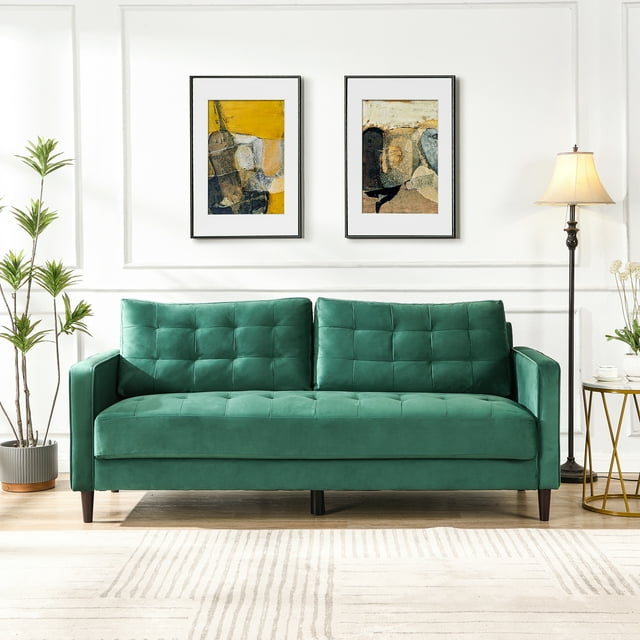 Muumblus 75 " Velvet Tufted Upholstered Sofa Couch