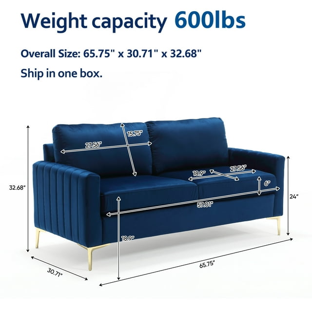 Muumblus Loveseat Sofa, 2 Seater Sofa for Small Space, Tufted Velvet Couch, Mid Century Modern Small Couches for Living Room, Bedroom