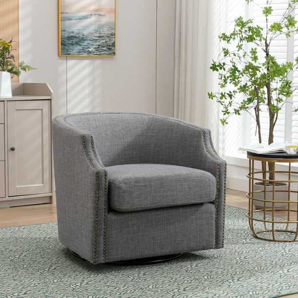 Muumblus Swivel Barrel Accent Chair, Comfy Glider Rocker for Living Room & Nursery, Modern Barrel Accent Chair Armchair Sofa Chair