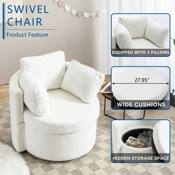 Muumblus Swivel Accent Chair with Storage