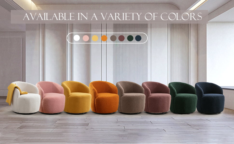 Muumblus Swivel Accent Chair for Living Room, Nursery, Round Accent Armchair Sofa Chair