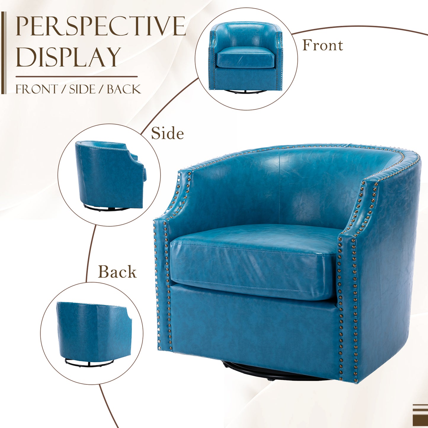 Muumblus Swivel Barrel Accent Chair, Comfy Glider Rocker for Living Room & Nursery, Modern Barrel Accent Chair Armchair Sofa Chair