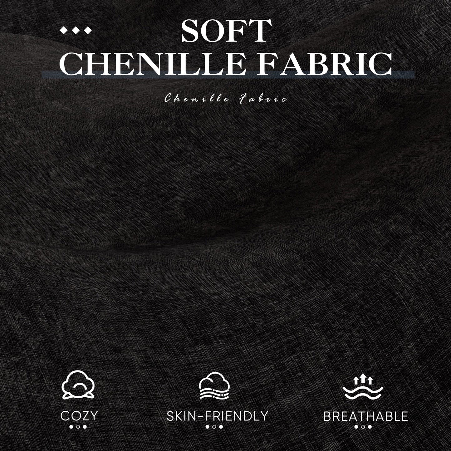 Muumblus Sectional Sofa Cloud Couch with Reversible Ottoman, L-Shaped Chenille Sofa for Living Rooms, Beige