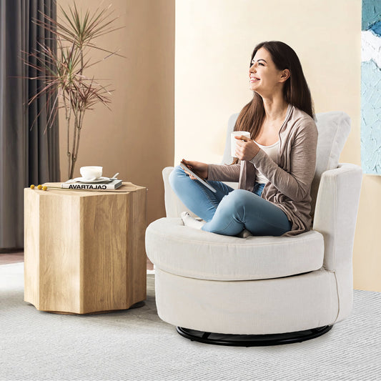Muumblus  Chenille Swivel Chair for Living Room