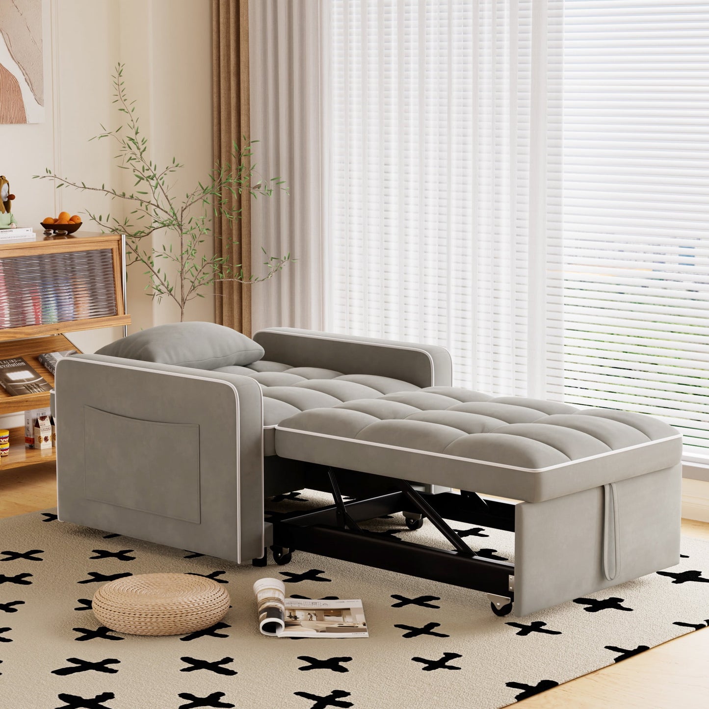 Muumblus Sleeper Sofa Chair Bed, 3-in-1 Convertible Sofa Chair