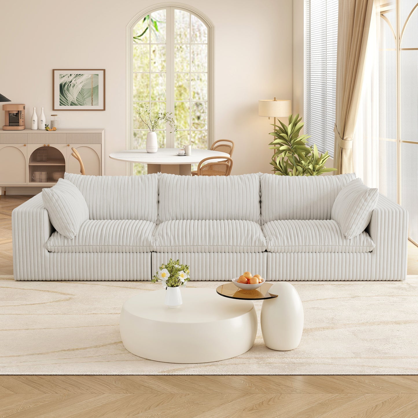 Muumblus 78" Oversized Boneless Loveseat Sofa, No Assembly Deep Seat Plush Corduroy Cloud Couch, Sleeper Sofa for Living Room, Black