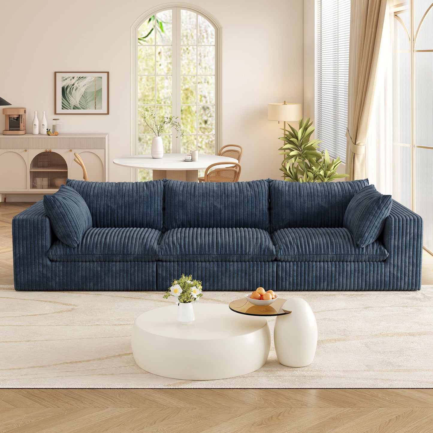 Muumblus 78" Oversized Boneless Loveseat Sofa, No Assembly Deep Seat Plush Corduroy Cloud Couch, Sleeper Sofa for Living Room, Black