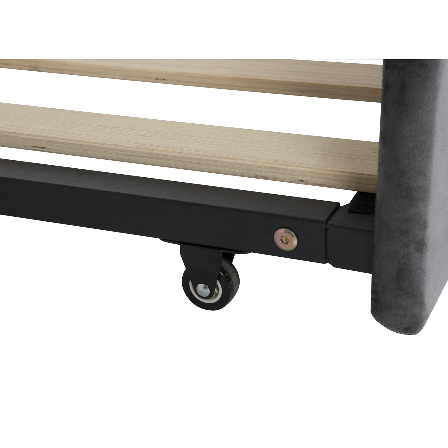Muumblus Twin Size Daybed with Trundle Bed with USB Ports, Modern Velvet Tufted Bed Frame for Bedroom, Not Box Spring Required, Dark Gray