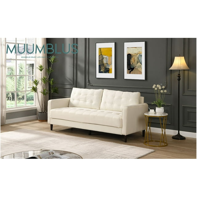 Muumblus 75 " Fabric Tufted Upholstered Sofa Couch