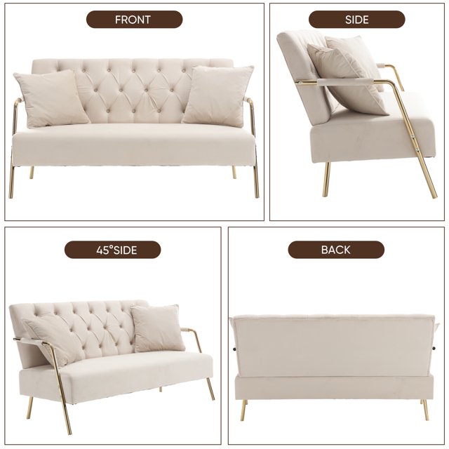 Muumblus 53.5" Velet Loveseat Sofa