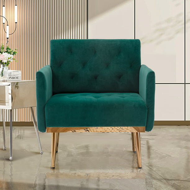 Deolme Modern Accent Chair, Upholstered Single Sofa Chair Sherpa Arm Chair for Living Room