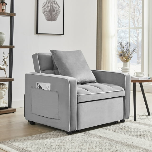 Muumblus Sleeper Sofa Chair Bed, 3-in-1 Convertible Sofa Chair