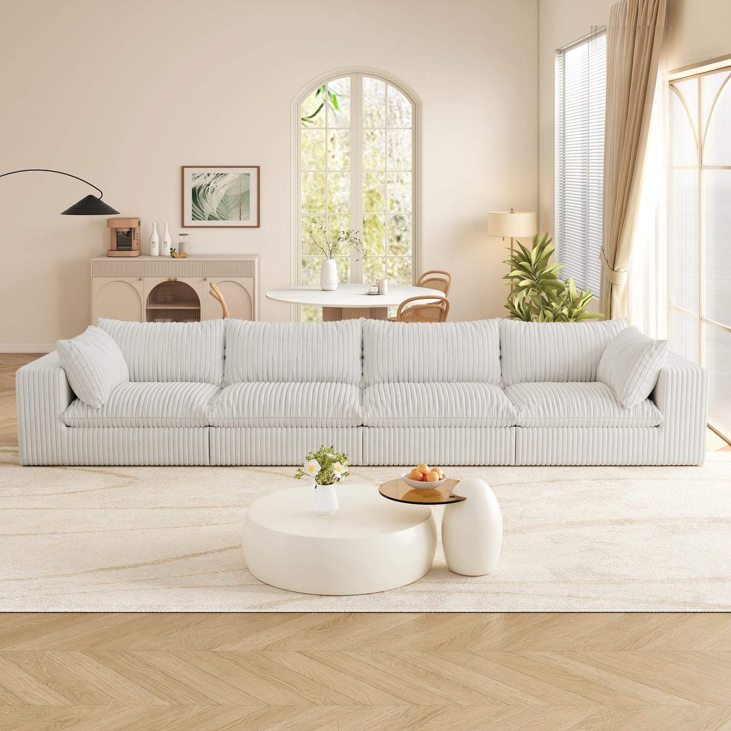 Muumblus 78" Oversized Boneless Loveseat Sofa, No Assembly Deep Seat Plush Corduroy Cloud Couch, Sleeper Sofa for Living Room, Black