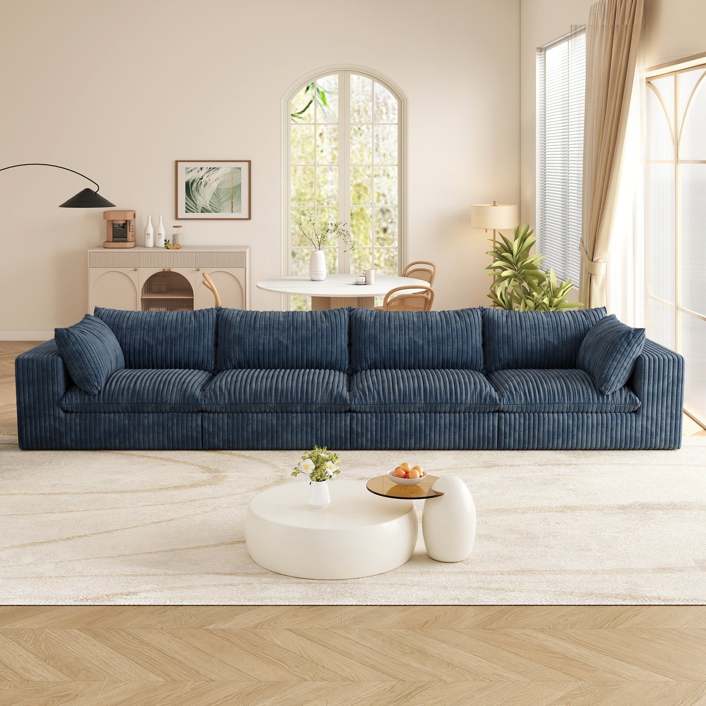 Muumblus 78" Oversized Boneless Loveseat Sofa, No Assembly Deep Seat Plush Corduroy Cloud Couch, Sleeper Sofa for Living Room, Black