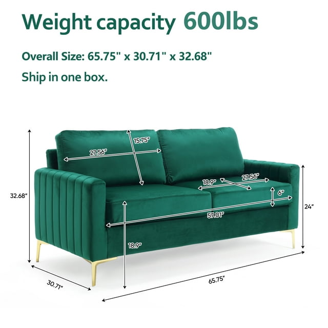 Muumblus 3 Pieces Velvet Living Room Furniture Sets, Modern 1 Seater Sofa Chair and 2 Seater Loveseat Sofa and 3 Seater Sofa Couch, Green