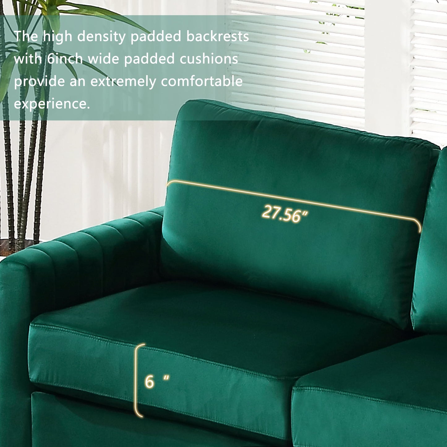 Muumblus 3 Pieces Velvet Living Room Furniture Sets, Modern 1 Seater Sofa Chair and 2 Seater Loveseat Sofa and 3 Seater Sofa Couch, Green