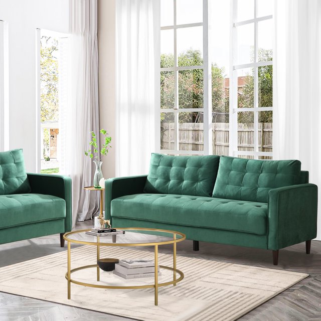 Muumblus 75 " Velvet Tufted Upholstered Sofa Couch