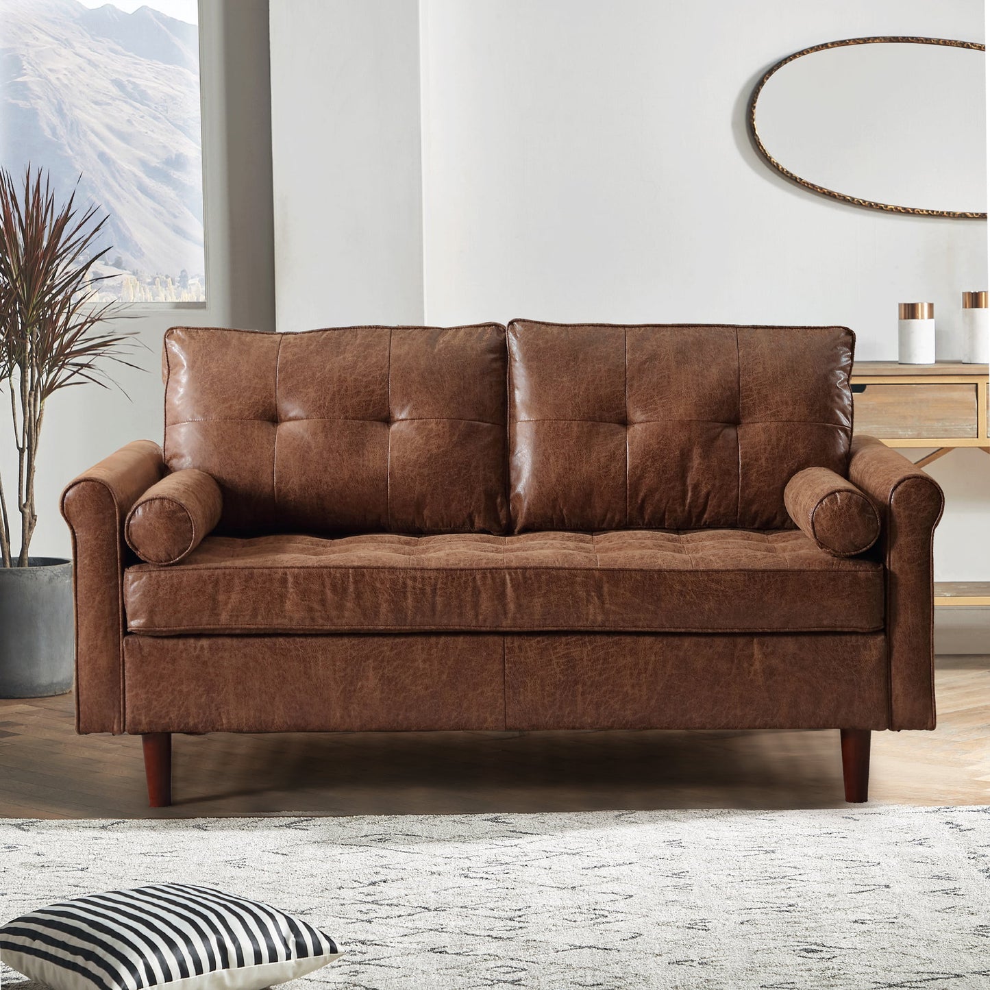 Muumblus 62" Modern Velvet Loveseat