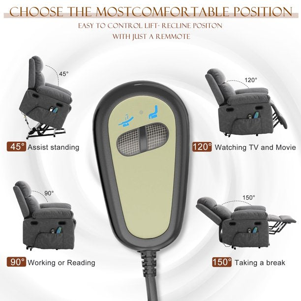 Muumblus Power Lift Recliner Chair Recliners for Elderly, Heat and Massage