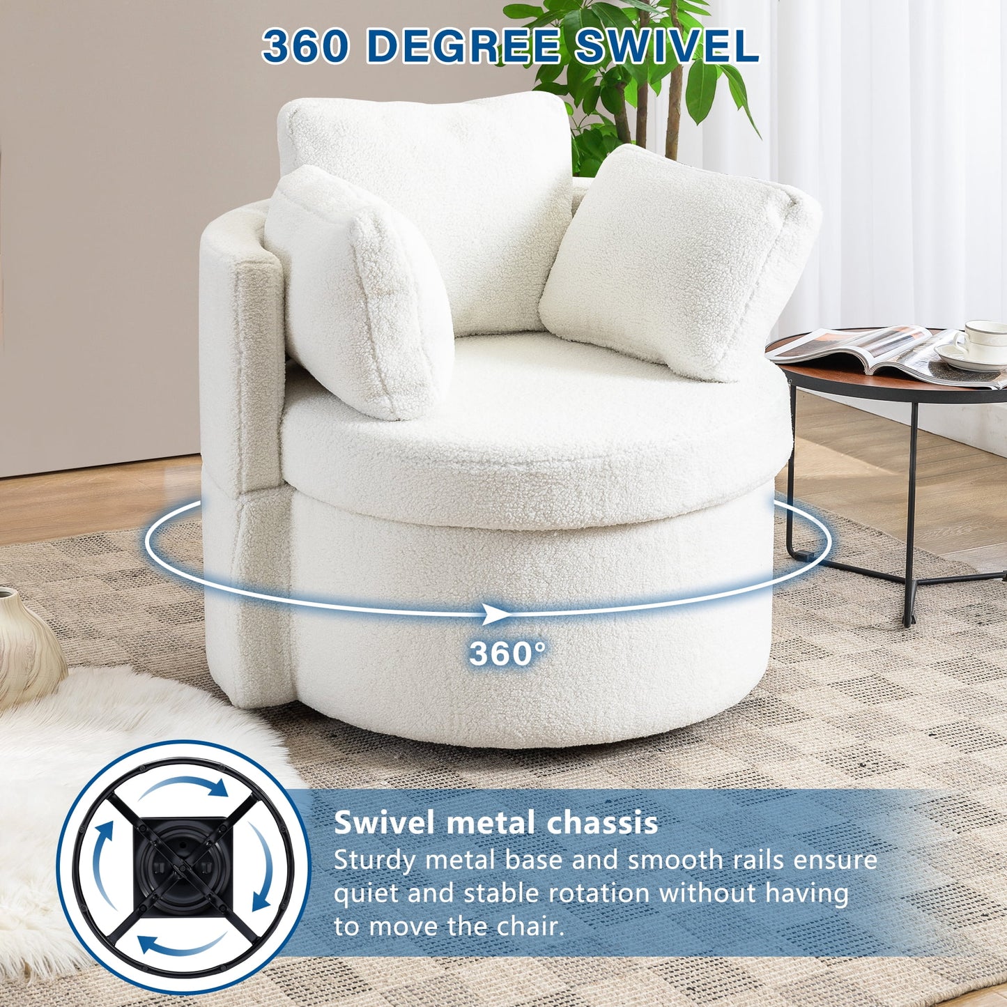 Muumblus Swivel Accent Chair with Storage