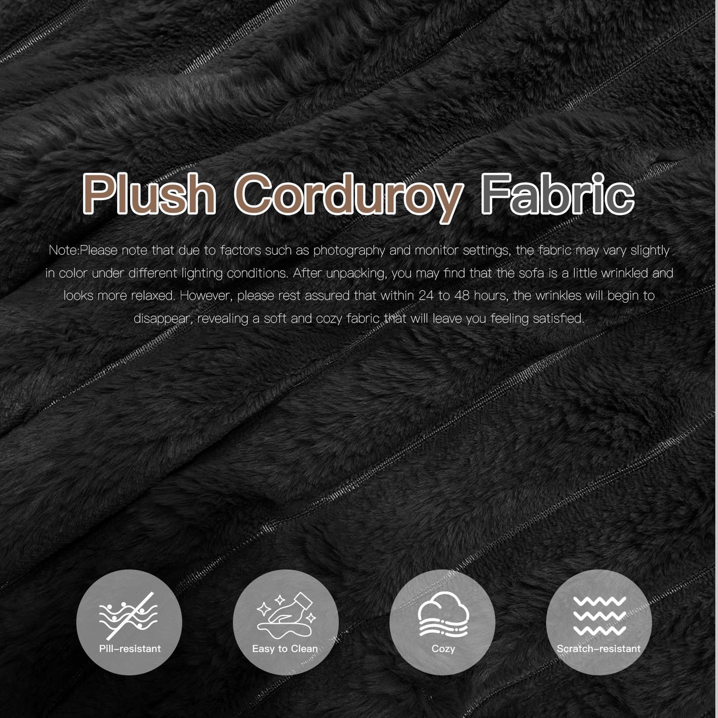 Muumblus Oversized Chaise Lounge Chair Indoor, No Assembly Required, Plush Corduroy Cloud Floor Sofa Bed for Living Room