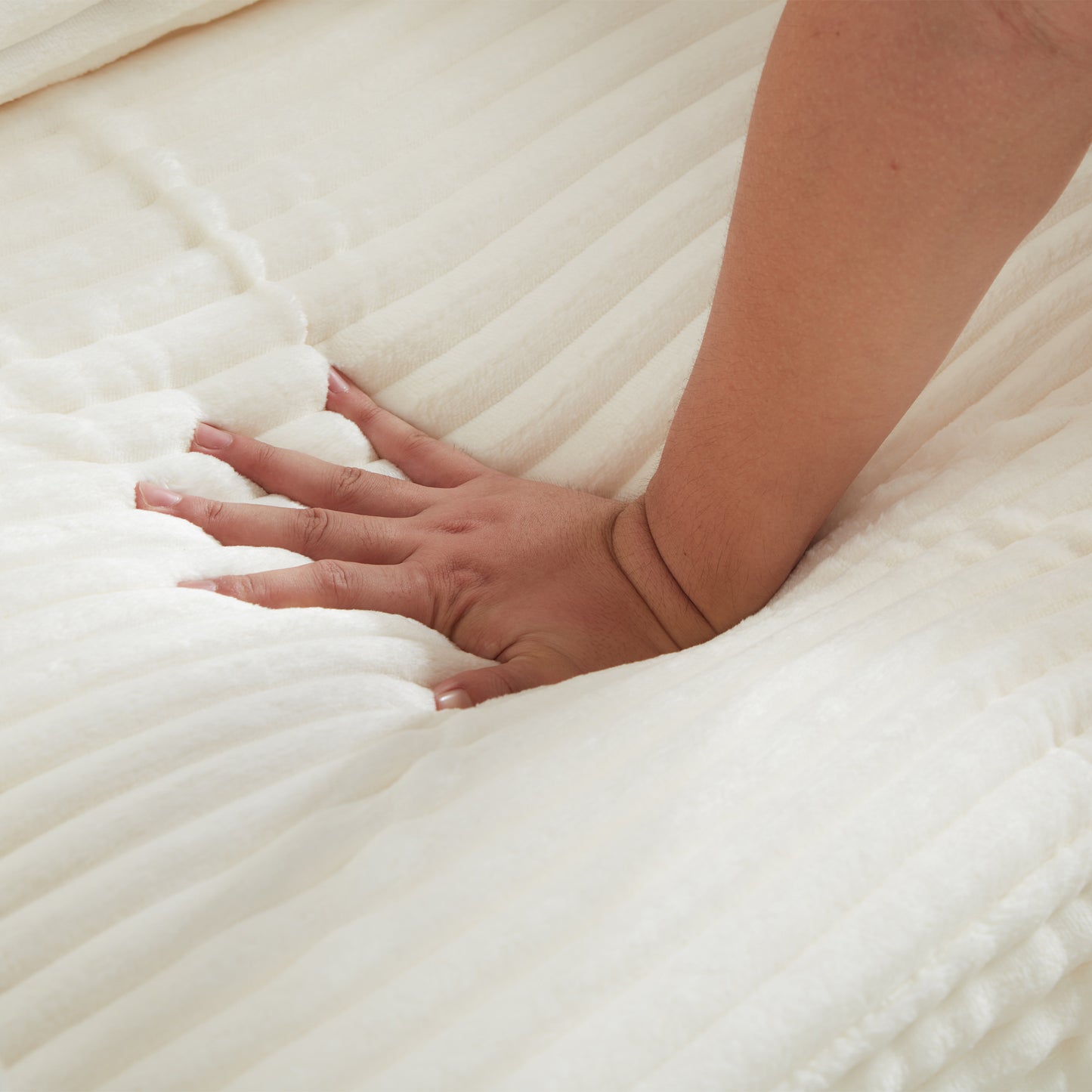 Muumblus Accent Chair with Storage Ottoman & Side Table, Cozy Lounge Chair with USB, Modern Single Sofa Armchair for Living Room, White Corduroy