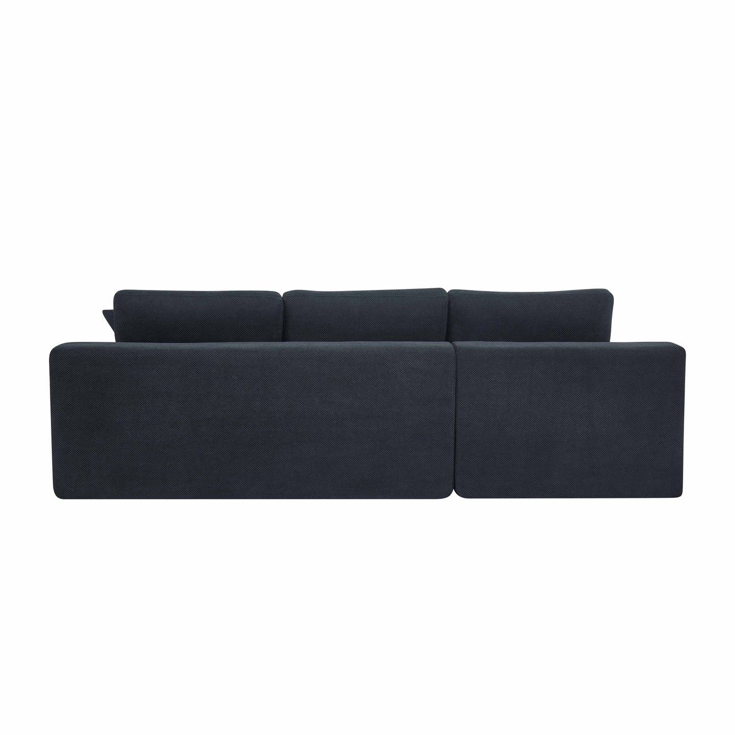Muumblus 106" Oversized Modular Sectional Sofa with Movable Chaise, L-Shaped Boneless Cloud Couch for Living Room, Black (Left Facing Chaise)