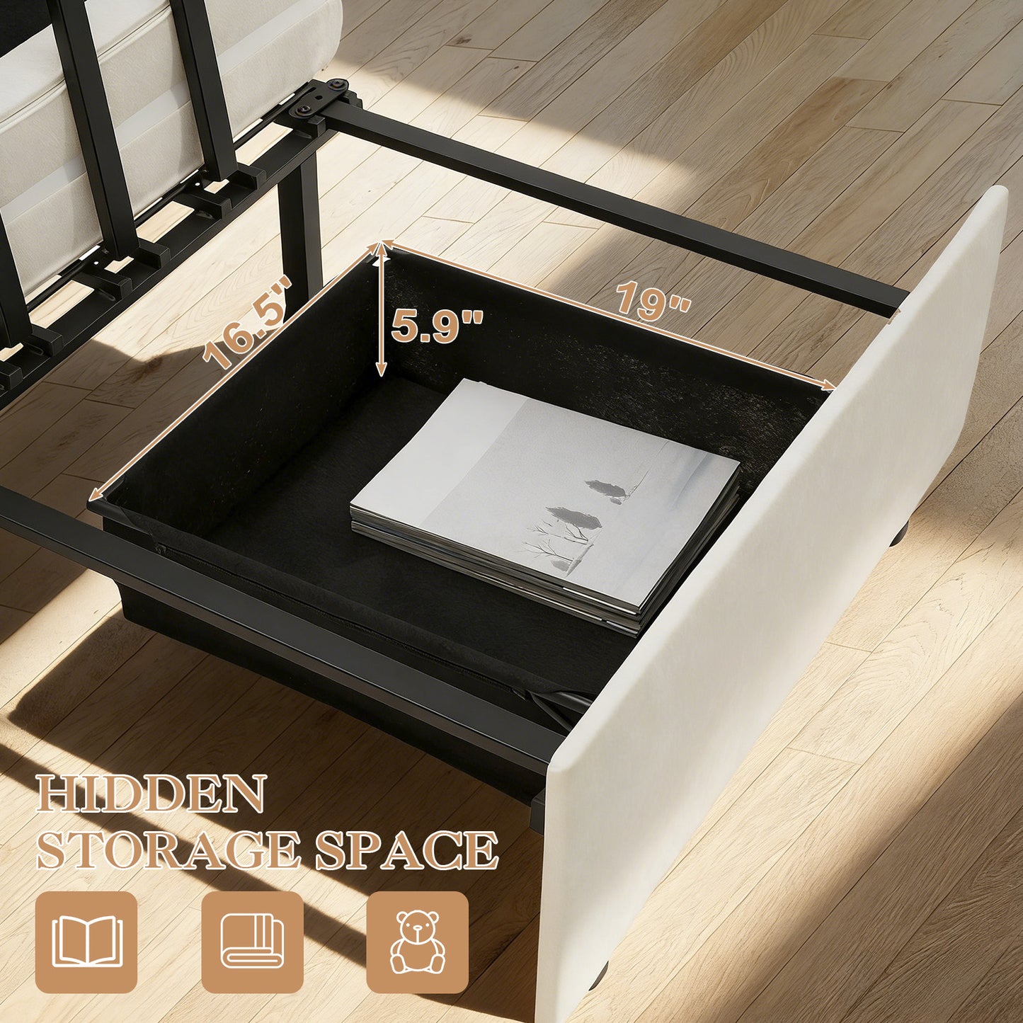 Muumblus 3-in-1 Convertible Chair Bed, 80" Extra Long Sleeper Lounge Chair with USB & Storage, Pull Out Sofa Bed for Living Room, Apt., Beige Chenille