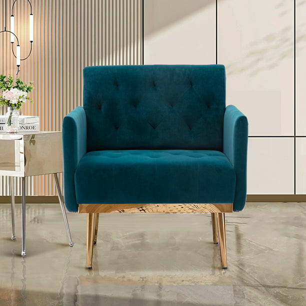 Deolme Modern Accent Chair, Upholstered Single Sofa Chair Sherpa Arm Chair for Living Room