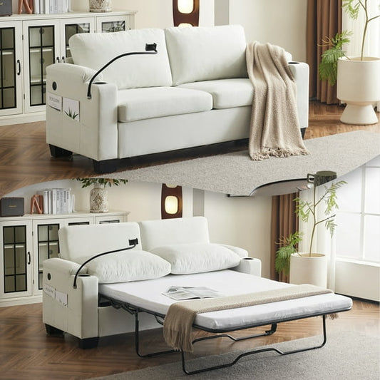 Muumblus 2-in-1 Convertible Sleeper Couch Bed with Memory Foam Mattress, 2-in-1 Pull Out Sofa Beds for Living Room, Bedroom