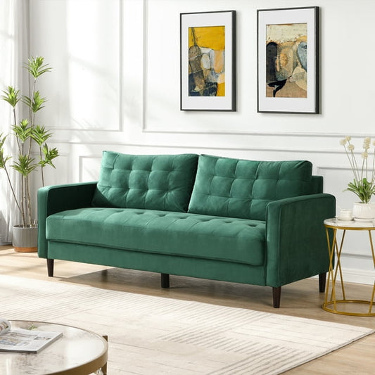 Muumblus 75 " Velvet Tufted Upholstered Sofa Couch