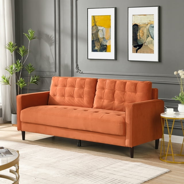 Muumblus 75 " Velvet Tufted Upholstered Sofa Couch