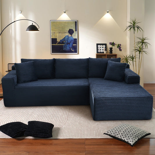 Muumblus Modular Sectional Sofa, Oversized L-Shape Cloud Couch, Modern Corduroy Sleeper Couches for Living Room, No Assembly Required