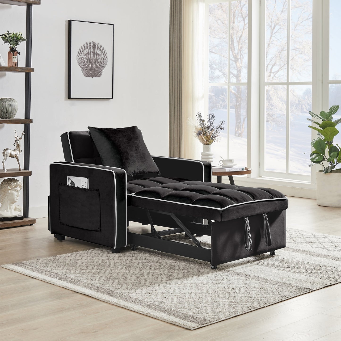 Muumblus Sleeper Sofa Chair Bed, 3-in-1 Convertible Sofa Chair