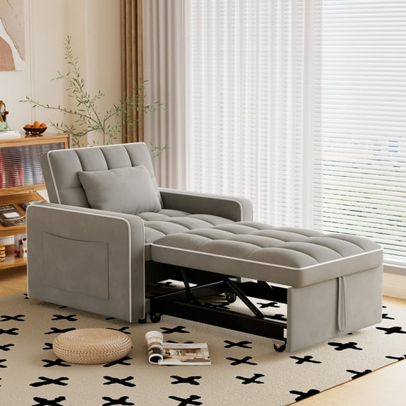 Muumblus Sleeper Sofa Chair Bed, 3-in-1 Convertible Sofa Chair