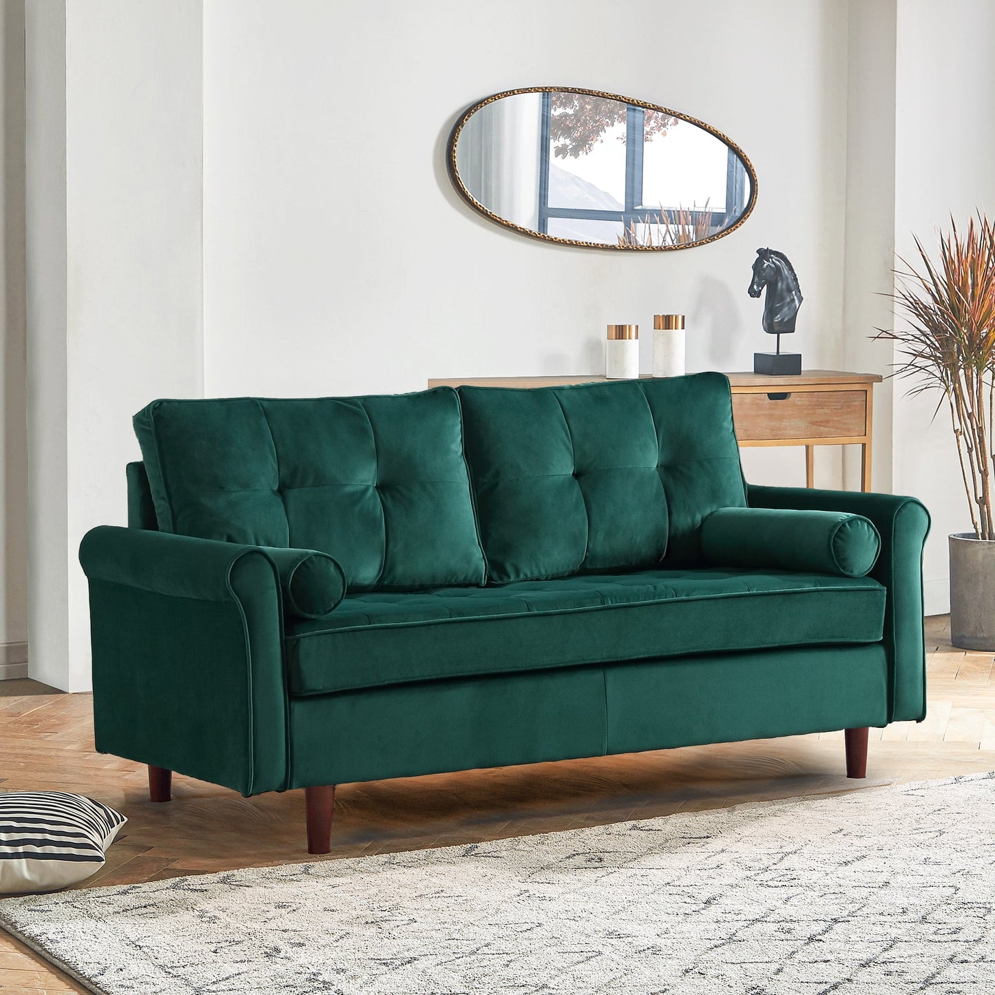 Muumblus 62" Modern Velvet Loveseat