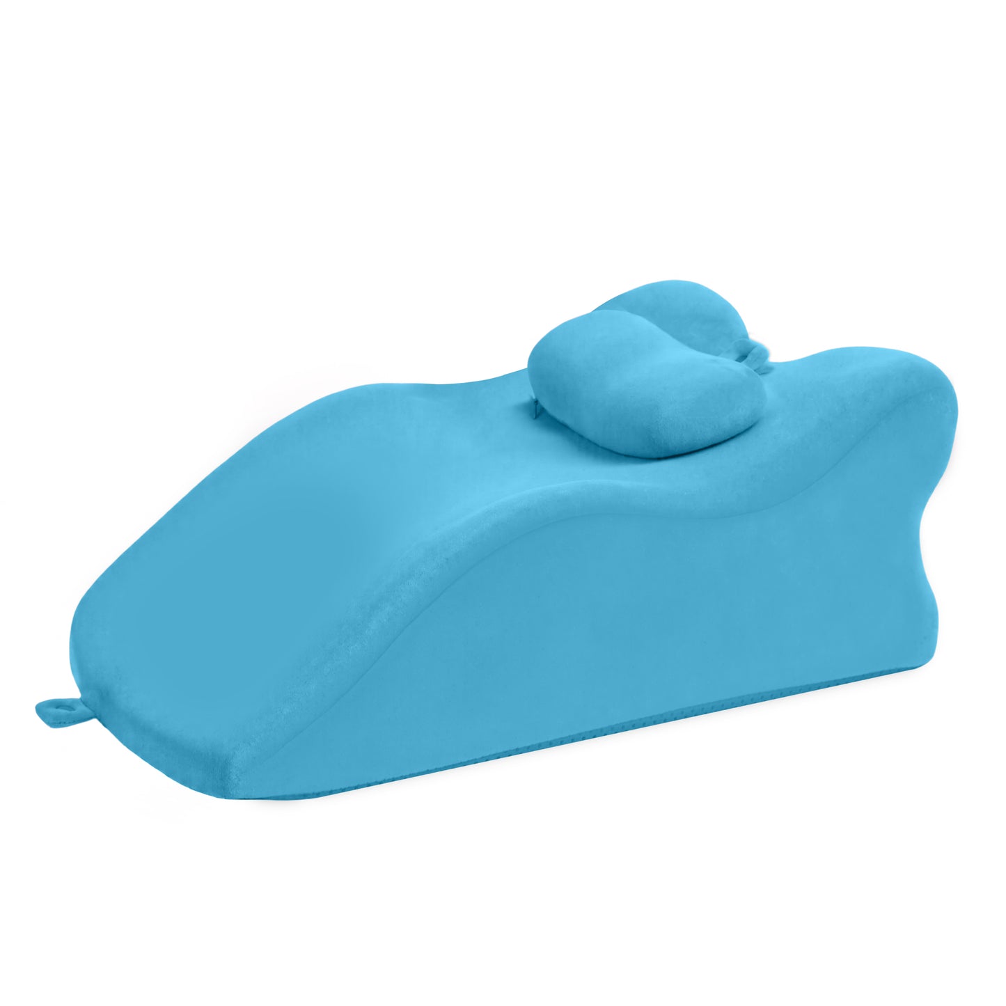 Muumblus Memory Foam Ergonomic Support Bed Pillow, Multi-Functional Wedge Pillow for Leg Elevation, Back & Lumbar Support, and Prone Reading with Removable Cover, Blue